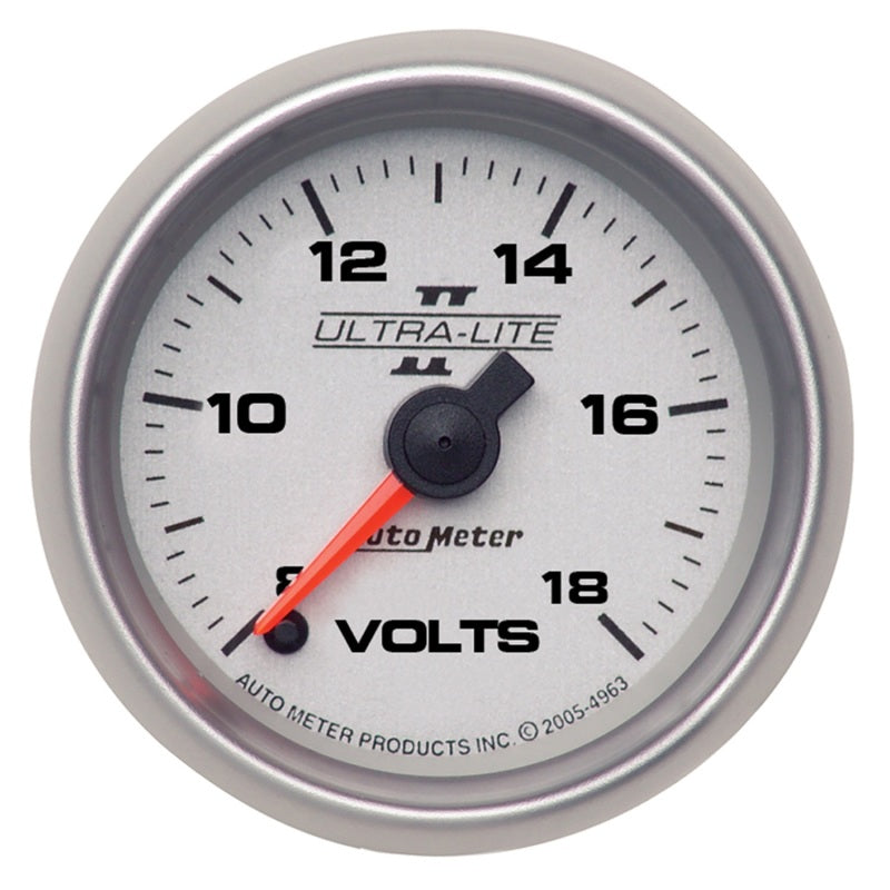 AutoMeter, Autometer Ultra-Lite II 52mm 18 Volt Digital Stepper Motor Voltmeter Universal | 4991